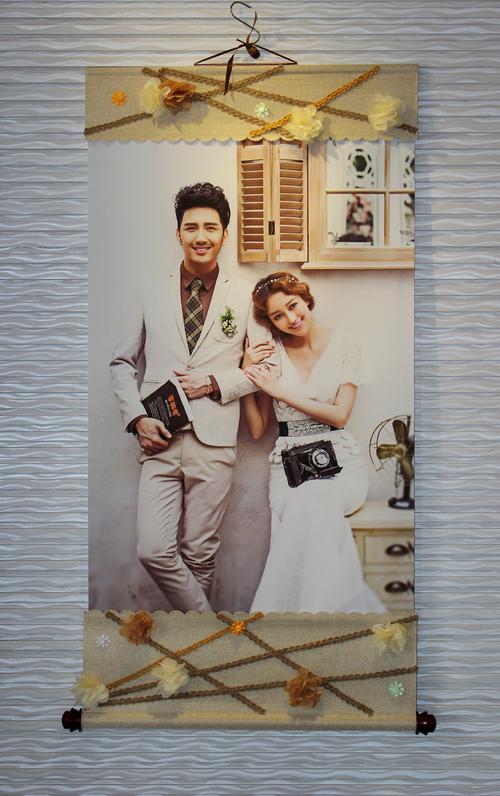 奥翔新款韩版婚纱挂轴旅拍婚纱照套系产品定制2018婚纱展会